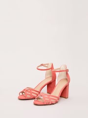 Phase Eight Orange High Block Sandals - Image 3 of 7