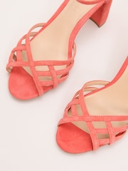 Phase Eight Orange High Block Sandals - Image 5 of 7