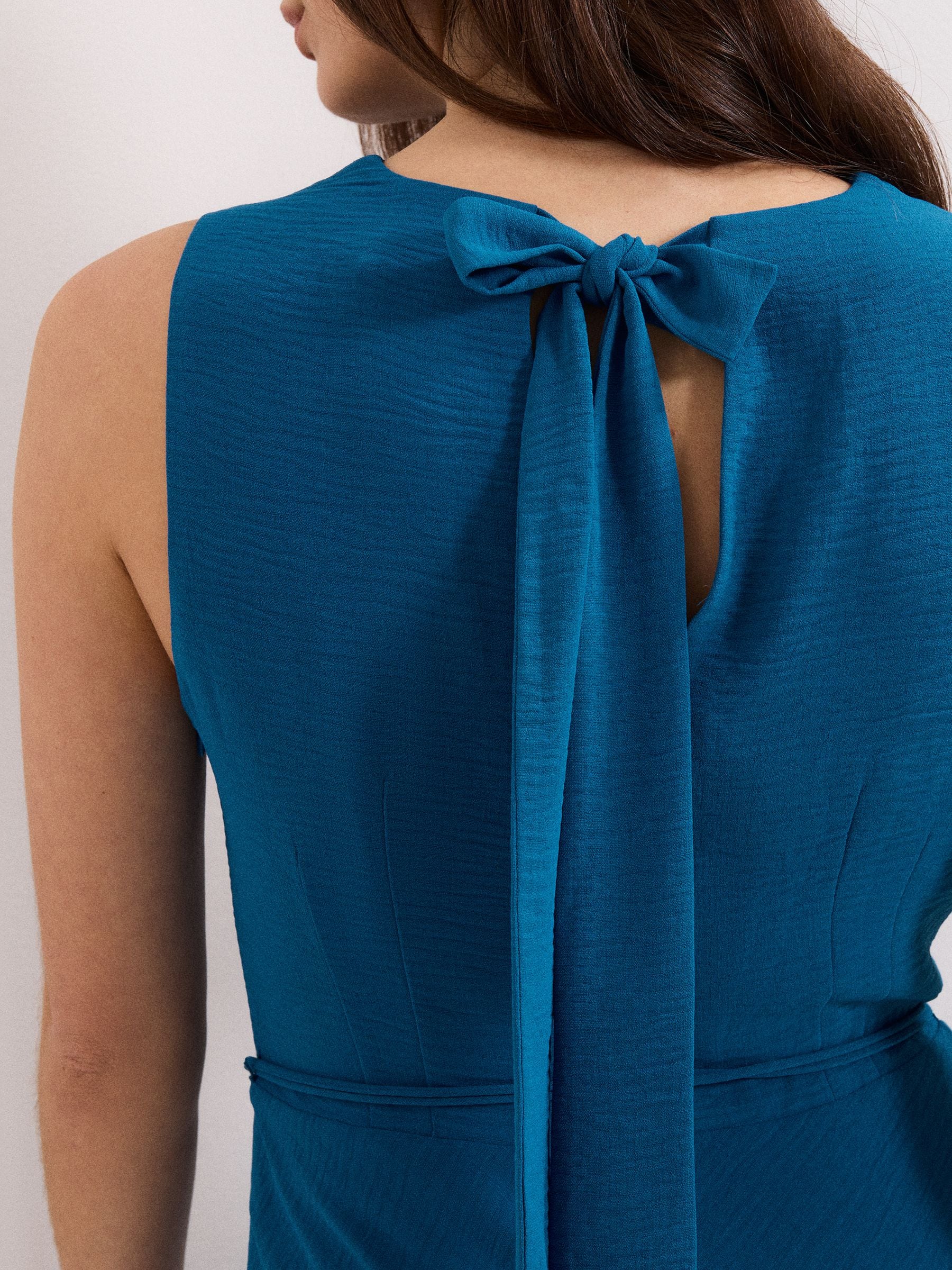 【人気細見え】ブルードレス　　日本製　フリーサイズ　アクセサリー付き Next：日本 Phase Eight Cassidy ブルードレス from Next Japan