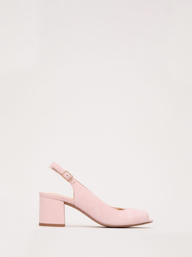Phase Eight Pink Suede Peeptoe Shoes - Image 2 of 6