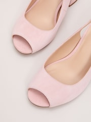 Phase Eight Pink Suede Peeptoe Shoes - Image 4 of 6
