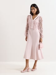 Phase Eight Pink Suede Peeptoe Shoes - Image 6 of 6
