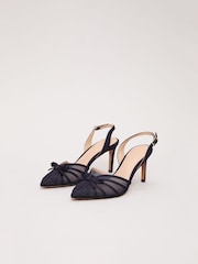 Phase Eight Blue Grosgrain Heels - Image 4 of 7