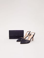 Phase Eight Blue Grosgrain Heels - Image 5 of 7