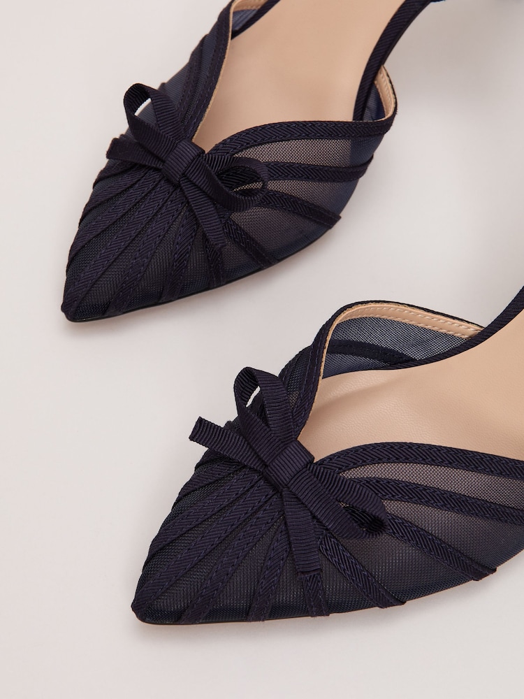 Phase Eight Blue Grosgrain Heels - Image 7 of 7