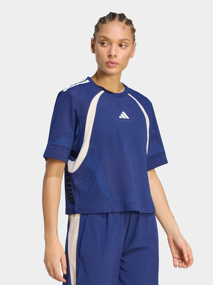 adidas Dark Blue Hyperglam T-Shirt DNA - Image 1 of 7 adidas Dark Blue Hyperglam T-Shirt DNA - Image 1 of 7