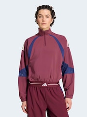 темно-бордовий червоний - adidas Hyperglam Wind DNA Sweat Top - Image 1 of 7