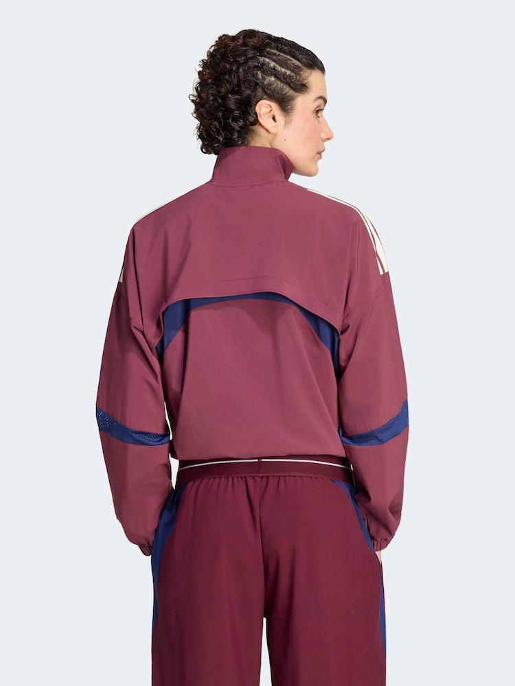 темно-бордовий червоний - adidas Hyperglam Wind DNA Sweat Top - Image 2 of 7