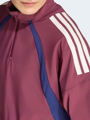 темно-бордовий червоний - adidas Hyperglam Wind DNA Sweat Top - Image 4 of 7