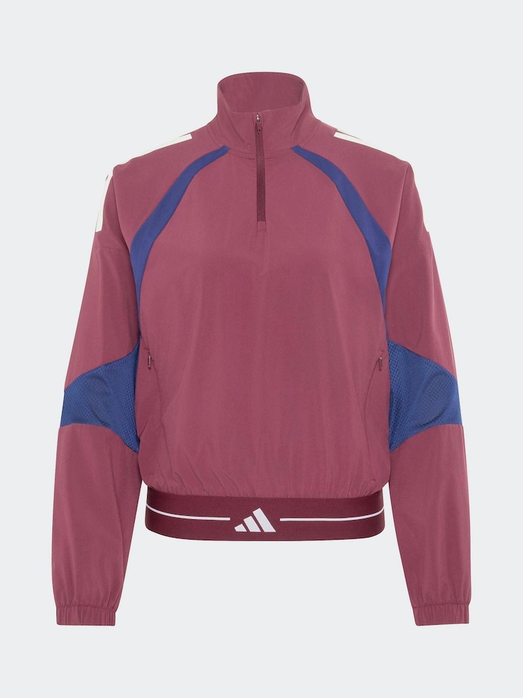 темно-бордовий червоний - adidas Hyperglam Wind DNA Sweat Top - Image 7 of 7