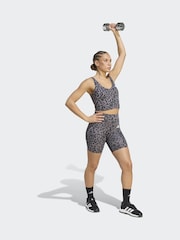 adidas Grey Essentials All Over Animal Print Crop Vest - Image 3 of 8
