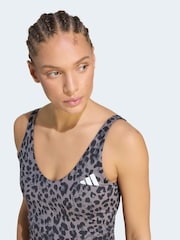adidas Grey Essentials All Over Animal Print Crop Vest - Image 5 of 8