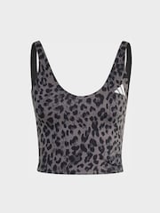 adidas Grey Essentials All Over Animal Print Crop Vest - Image 8 of 8