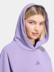 adidas Lilac Purple Small Logo Hoodie - Image 4 of 6