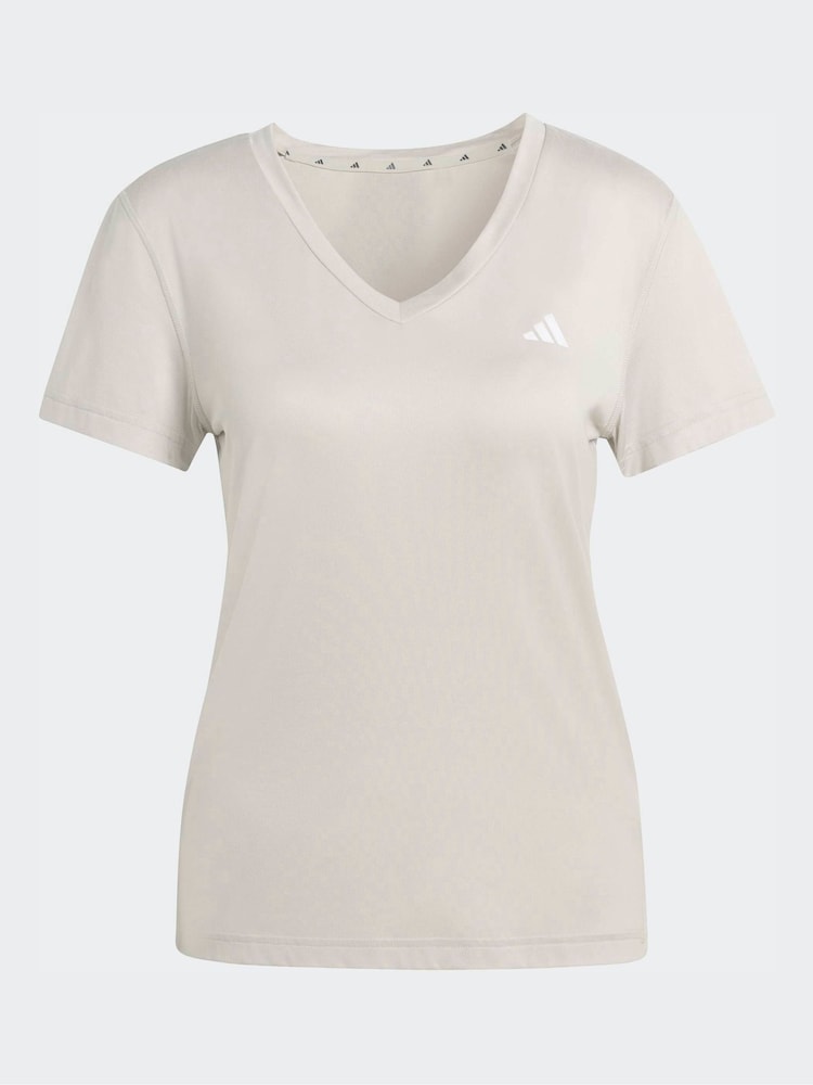 adidas Light Grey Workout Essentials V-Neck T-Shirt - Image 6 of 6