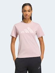 adidas Mauve Purple Animal Print T-Shirt - Image 1 of 6