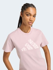 adidas Mauve Purple Animal Print T-Shirt - Image 4 of 6