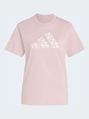 adidas Mauve Purple Animal Print T-Shirt - Image 6 of 6