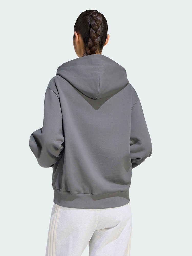 adidas Dark Grey Small Logo Hoodie - Image 2 of 5 adidas Dark Grey Small Logo Hoodie - Image 2 of 5