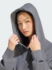 adidas Dark Grey Small Logo Hoodie - Image 3 of 5