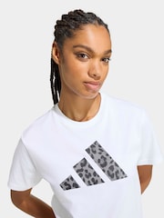 adidas White Animal Print T-Shirt - Image 4 of 6