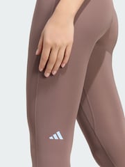adidas Brown 3-Stripes Studio Leggings - Image 5 of 6