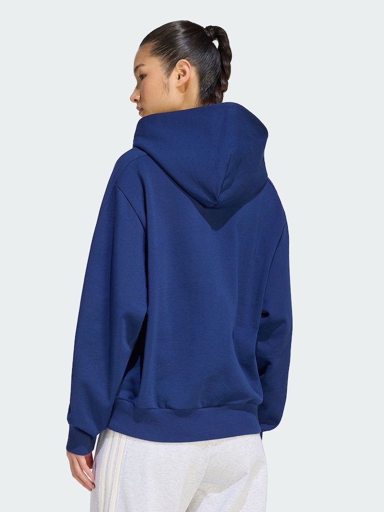 adidas Dark Blue Small Logo Hoodie - Image 2 of 5 adidas Dark Blue Small Logo Hoodie - Image 2 of 5