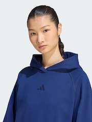 adidas Dark Blue Small Logo Hoodie - Image 3 of 5