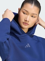 adidas Dark Blue Small Logo Hoodie - Image 4 of 5