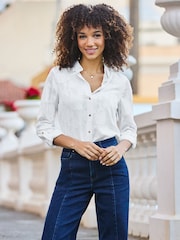 Sosandar White Floral Sheer Shirt - Image 4 of 5