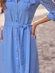 Sosandar Teksturert Skjortekjole med Belte - Bilde 4 av 5