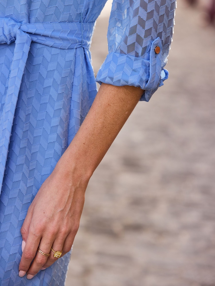 Sosandar Teksturert Skjortekjole med Belte - Bilde 5 av 5