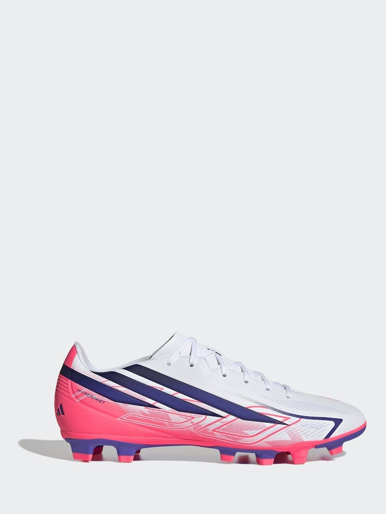 adidas White F50 Hyperfast Club Firm Ground / Multi Ground Football Boots - Image 1 of 9