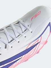 adidas White F50 Hyperfast Club Firm Ground / Multi Ground Football Boots - Image 9 of 9