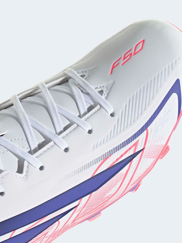 adidas White F50 Hyperfast Club Firm Ground / Multi Ground Football Boots - Image 9 of 9