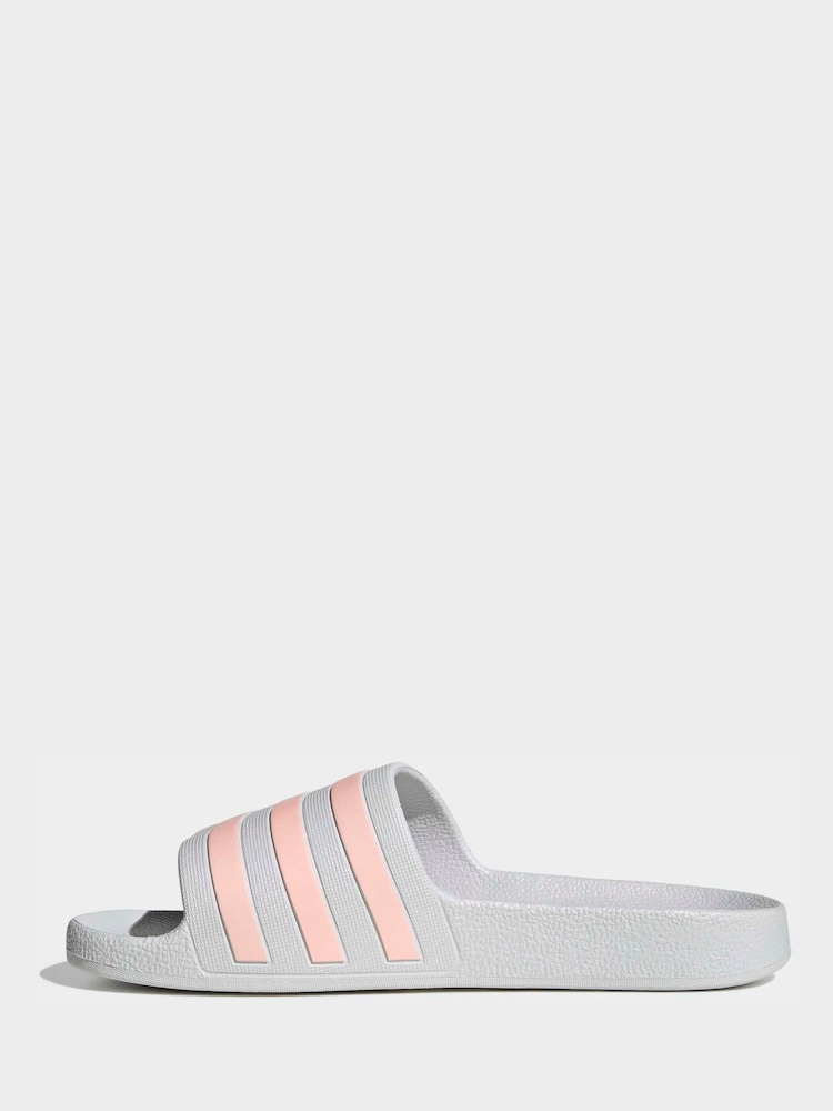 adidas Grey Sportswear Adilette Aqua Sliders - Image 2 of 9 adidas Grey Sportswear Adilette Aqua Sliders - Image 2 of 9