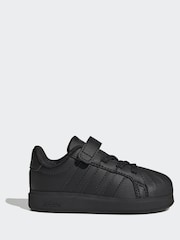 adidas Black Streettalk Elastic Lace Infant Trainers - Image 1 of 9
