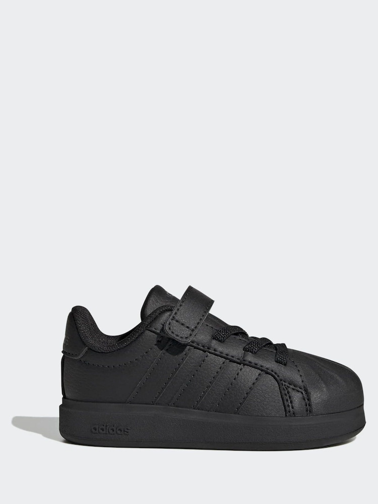 adidas Black Streettalk Elastic Lace Infant Trainers - Image 1 of 9 adidas Black Streettalk Elastic Lace Infant Trainers - Image 1 of 9