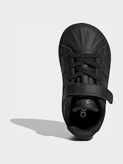adidas Black Streettalk Elastic Lace Infant Trainers - Image 6 of 9