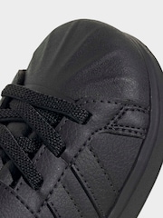 adidas Black Streettalk Elastic Lace Infant Trainers - Image 8 of 9