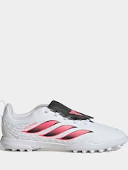 adidas White Predator Club Fold-Over Tongue Elastic Laces Turf Football Boots Kids - Image 1 of 11
