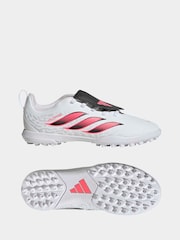 adidas White Predator Club Fold-Over Tongue Elastic Laces Turf Football Boots Kids - Image 10 of 11