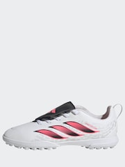 adidas White Predator Club Fold-Over Tongue Elastic Laces Turf Football Boots Kids - Image 11 of 11