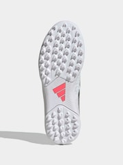 adidas White Predator Club Fold-Over Tongue Elastic Laces Turf Football Boots Kids - Image 3 of 11