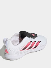 adidas White Predator Club Fold-Over Tongue Elastic Laces Turf Football Boots Kids - Image 6 of 11