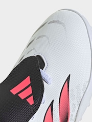 adidas White Predator Club Fold-Over Tongue Elastic Laces Turf Football Boots Kids - Image 7 of 11