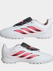 adidas White Predator Club Fold-Over Tongue Elastic Laces Turf Football Boots Kids - Image 9 of 11