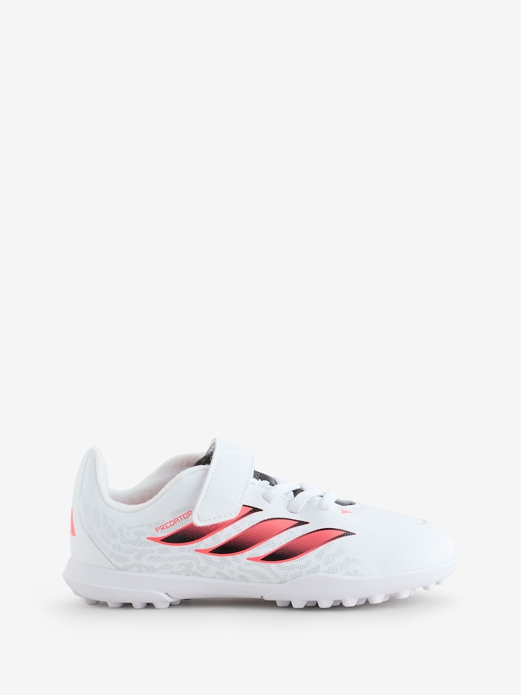 adidas White Predator Club Hook & Loop Turf Football Boots Kids - Image 1 of 1 adidas White Predator Club Hook & Loop Turf Football Boots Kids - Image 1 of 1