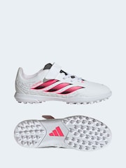 adidas White Predator Club Hook & Loop Turf Football Boots Kids - Image 10 of 11