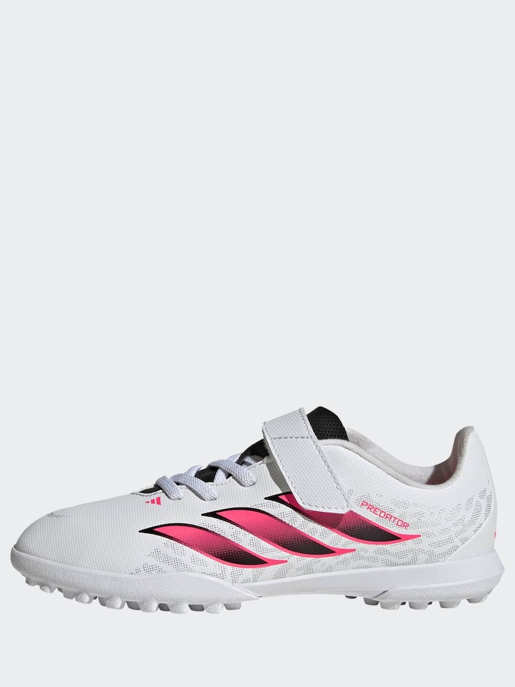 adidas White Predator Club Hook & Loop Turf Football Boots Kids - Image 11 of 11